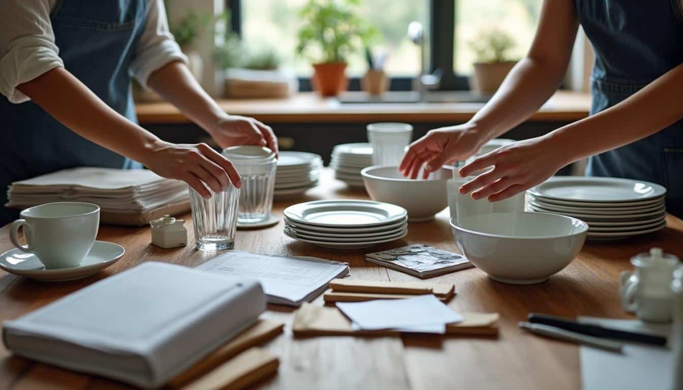 Illustration: Les matériaux indispensables pour bien emballer la vaisselle