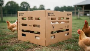 Caisse en carton pour transporter des volailles