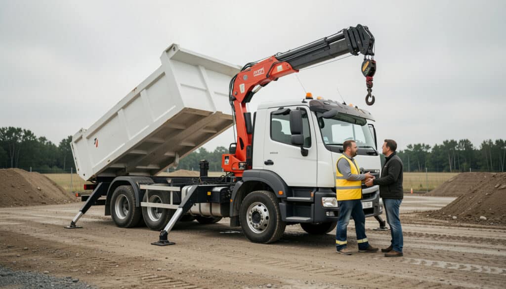 Location de camion benne avec grue : bien choisir